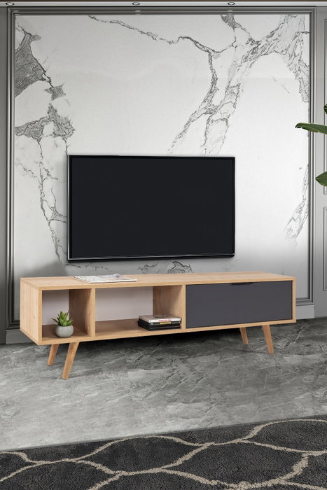 Hanah Home Venüs 3641 Soporte para TV Roble Zafiro y Antracita